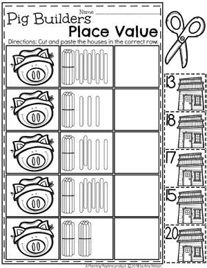 3 little pigs place value worksheets in 2021 place value
