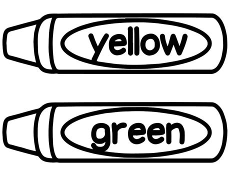 Yellow And Green Crayons Coloring Page Free Printable Coloring Pages