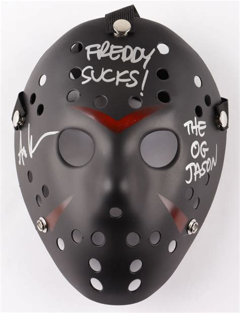 Ari Lehman Signed Friday The 13th Jason Voorhees Mask Inscribed Freddy Sucks And The Og