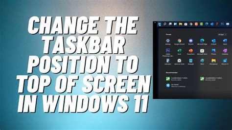 Change The Taskbar Position To Top Of Screen In Windows Youtube