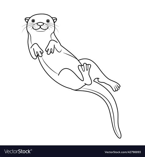 Swimming Otter Underwater Royalty Free Vector Image