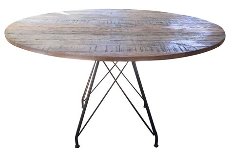 Modern Farmhouse Round Reclaimed Wood Table | Reclaimed ...