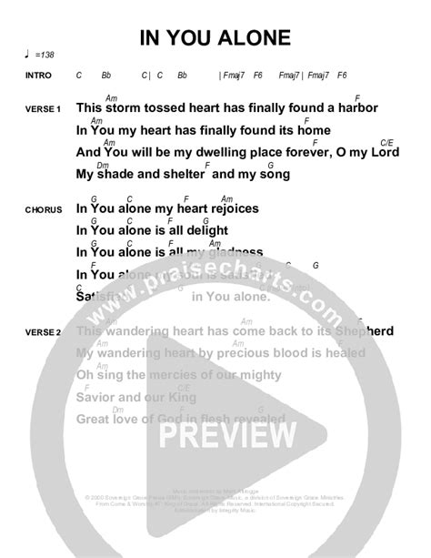 In You Alone Chords Pdf Sovereign Grace Praisecharts