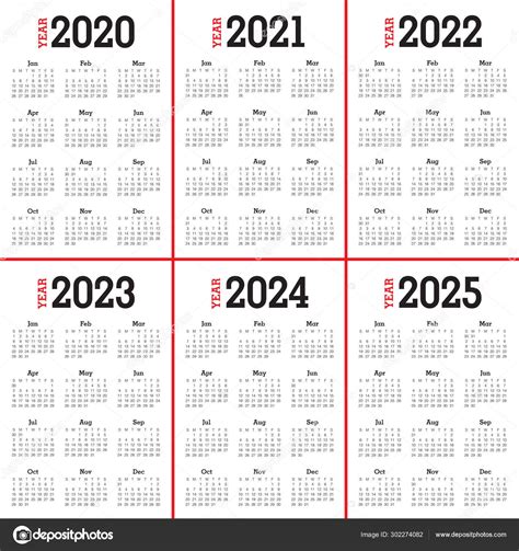Calendar 2020 2021 2023 2024 2025 2024 Calendar Printable