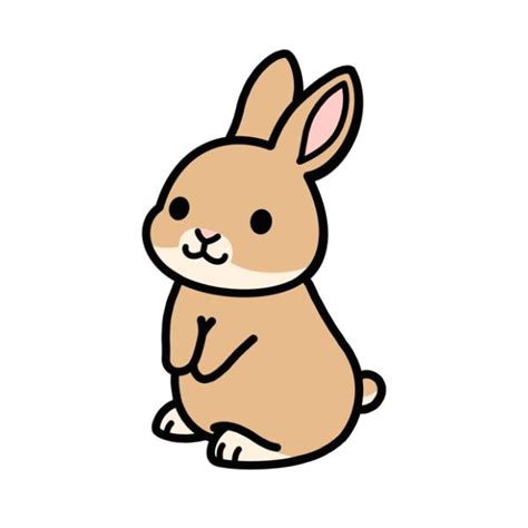 Brown Bunny Sticker In 2021 Bunny Drawing Cute Easy Animal Drawings