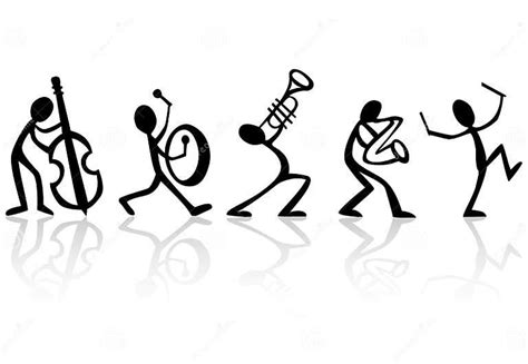 Band Musicians Playing Music Vector Illustration Stock Vector