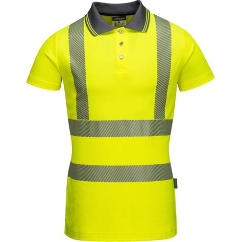 Portwest Lw72 Ladies Hi Vis Pro Polo Shirt High Visibility Yellow