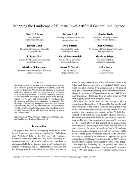 Pdf Mapping The Landscape Of Human Level Artificial General Intelligence