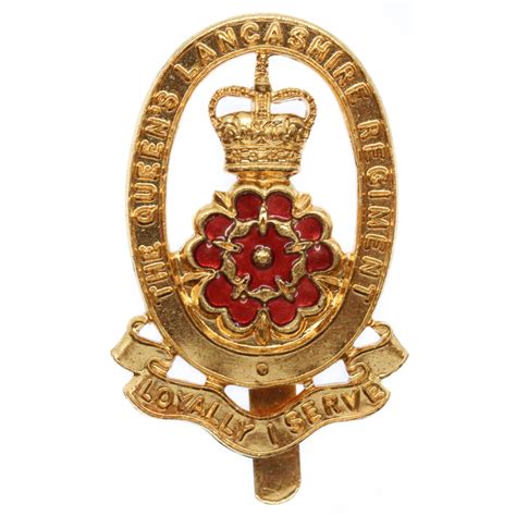 Queens Lancashire Regiment Metal And Enamel Cap Badge