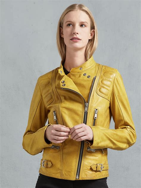 Women Bright Yellow Leather Jacket Women Jacket