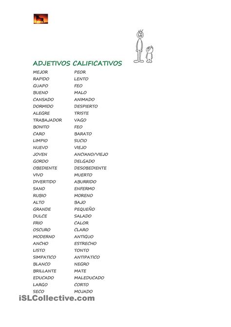 Adjetivos Calificativos Adjetivos Lista De Adjetivos Calificativos