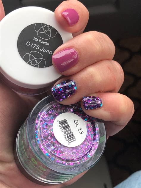 Revel D175 Juno With Sns Gl 13 One Dip Of Glitter With One Dip Clear