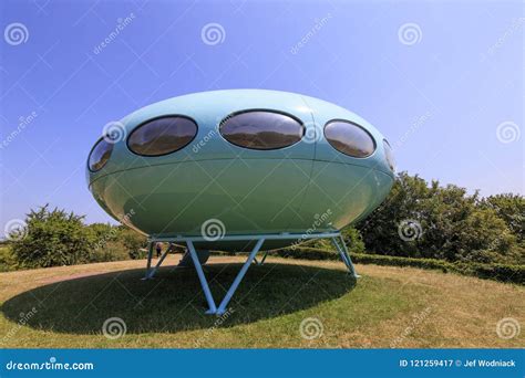 green ufo plastic futuro house designed by matti suuronen editorial photography image of