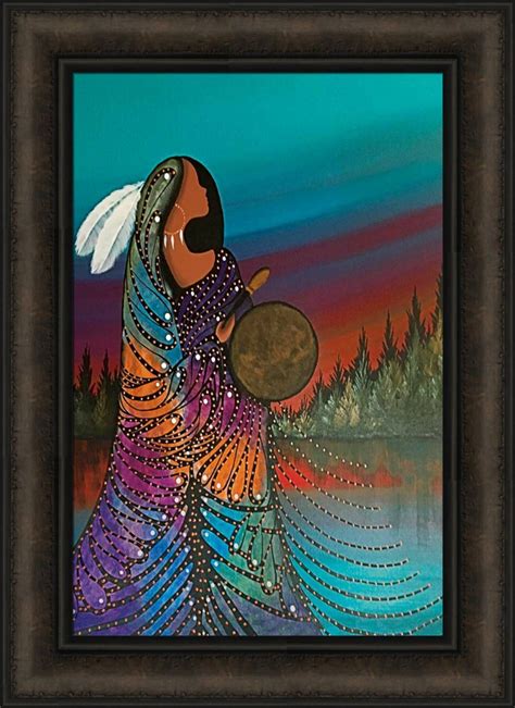 Aurora Drummer By Betty Albert 16x22 Native American Indian Woman Framed Art Ebay