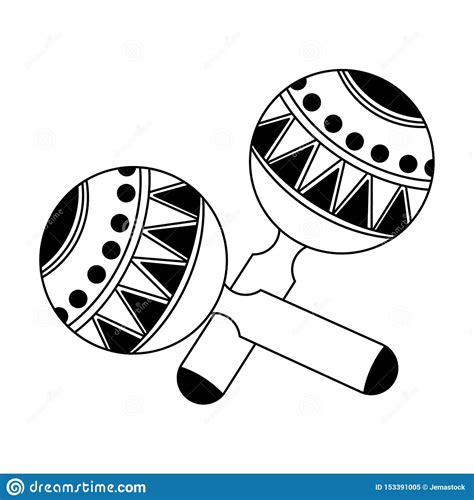 maracas latin instrument isolated in black and white stock vector illustration of fiesta