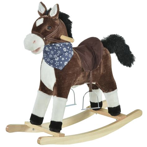 Buy Qaba Kids Plush Ride On Rocking Horse Toy Cowboy Ride On Rocker