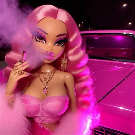 All Pink Everything 💕 Cute Imvu Baddies Brat Doll Black Bratz Doll