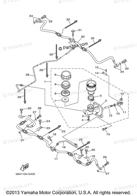 Yamaha Side By Side 2008 Oem Parts Diagram For Rear Master Cylinder