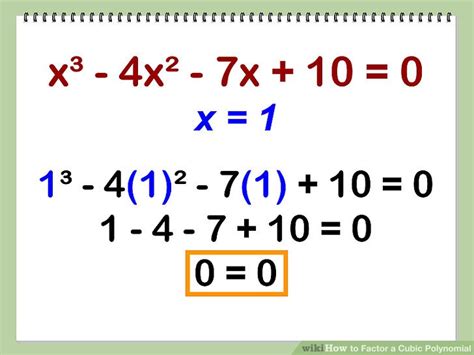 Solve cubic (3rd order) polynomials. How to Factor a Cubic Polynomial: 12 Steps (with Pictures)