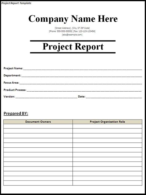 Create Report Template In Word