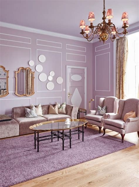 30 Cute Living Room With Purple Color Schemes Design Ideas Purple