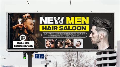 Men Hair Salon Shop Flex Board Design In Coreldraw How To Make Men