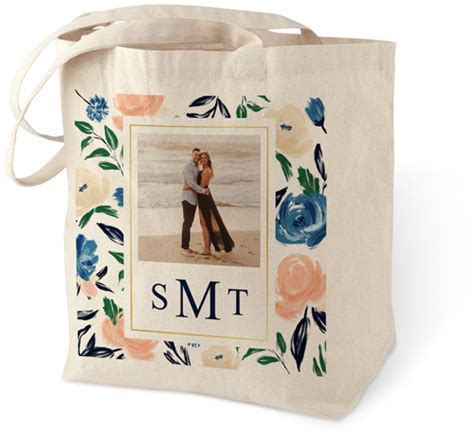 Watercolor Floral Frame Cotton Tote Bag By Shutterfly Shutterfly