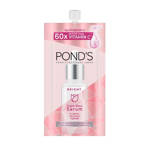 ponds ponds pond s bright triple glow facial serum with gluta boost and niacinamide for dewy