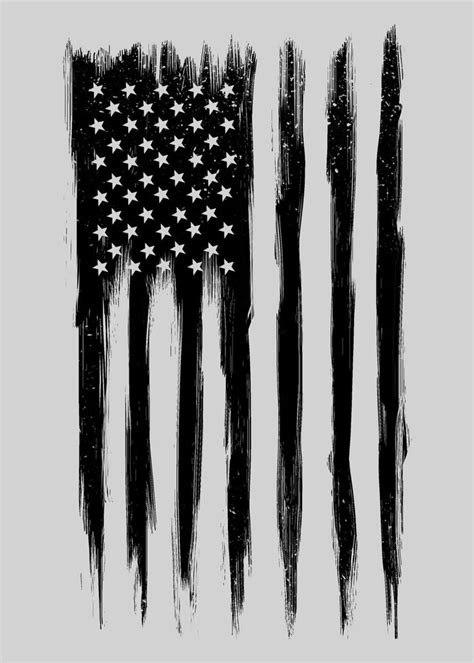 Black American Flag Poster Art Print By Tofan Barmalisi Displate