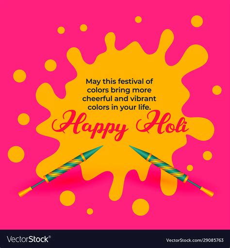 Indian Happy Holi Wishes Greeting Background Vector Image