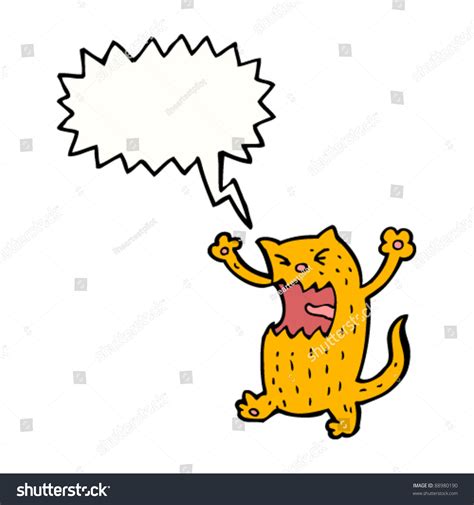 Screaming Cat Cartoon Stock Vector Illustration 88980190 Shutterstock