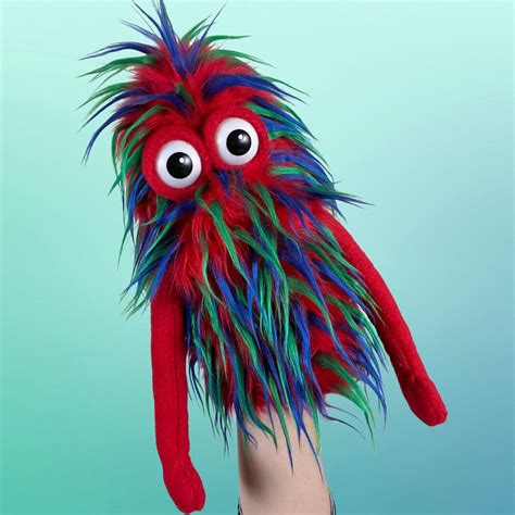 Meep Monster Puppet Hand Puppet Hand And Rod Puppet Red Green And