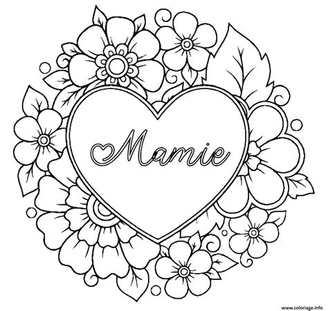 Coloriage Bonne Fete Mamie Coeur Mandala Images And Photos Finder