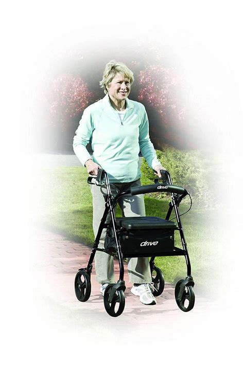 Drive Medical Rollator Rolling Walker With 6 Wheels Fold Up Removable