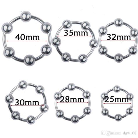 Stainless Steel Glans Ring With Six Beads Ejection Delay Ejaculation Sex Ring Sex Products For