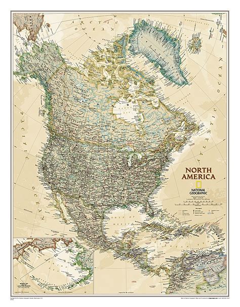 North America Executive Wall Map Wall Map National Geographic Our