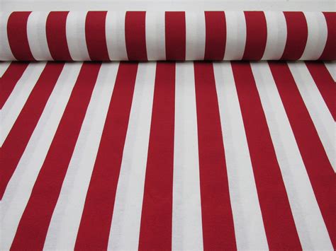 Red White Striped Fabric Sofia Stripes Curtain Upholstery Material 280cm Wide Lush Fabric