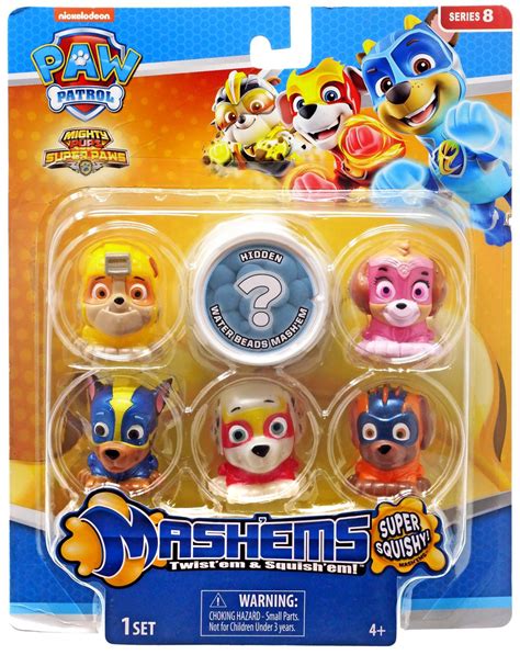 Paw Patrol Mighty Pups Super Paws Mashems Series 8 Mini Figure 6 Pack
