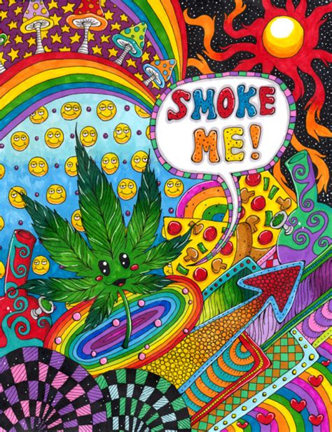 Happy 420 gif by nateschicky | photobucket. drawing art trippy drugs weed marijuana pot psychedelic ...