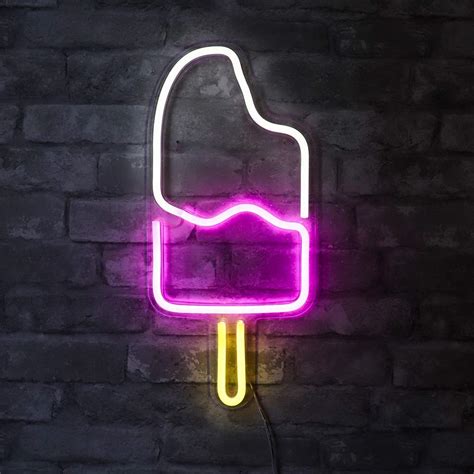 Neon Light Wall Art Sign Ice Cream Shaped Pack Of 1 Xergy