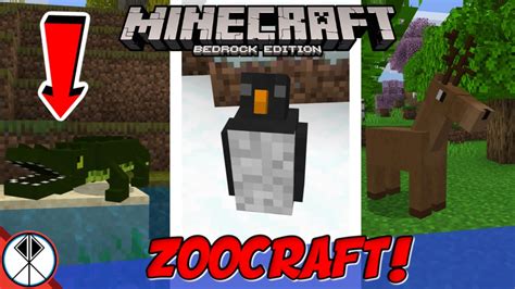 Minecraft Zoocraft Addon Mcpexboxbedrock More Mobs Youtube