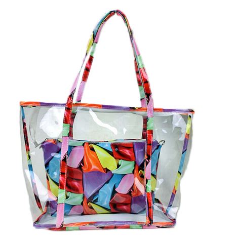 Clear Transparent Handbag Beach Plastic Handbag Fashion Women Popular