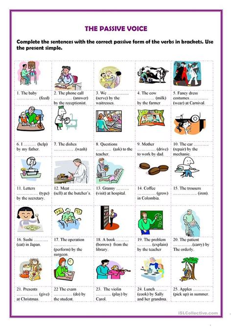 The Passive Voice Present Simple Worksheet Free Esl Printable