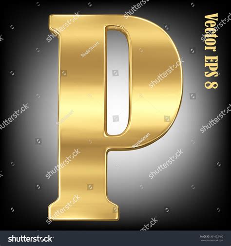 Vector Letter P Gold Solid Alphabet Stock Vector Royalty Free