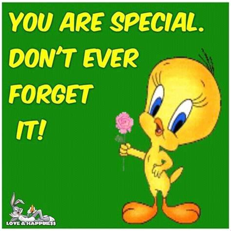 A Cartoon Bird Holding A Flower With The Words You Are Special Dont