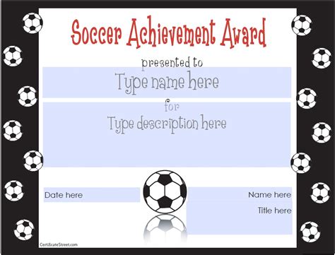 13 Free Sample Soccer Certificate Templates Printable Samples