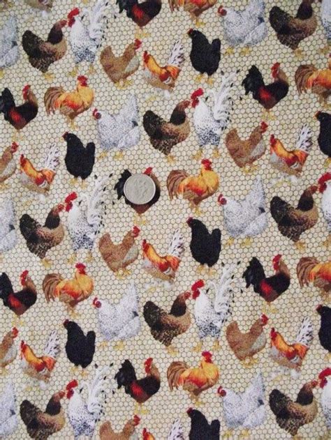 Reserved For Charlie716 Fabric Traditions Roosters Hens Etsy Hen
