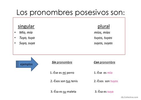 Pronombres posesivos Español ELE powerpoints