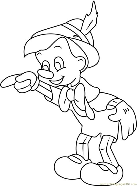 Pinocchio Looking Something Coloring Page For Kids Free Pinocchio