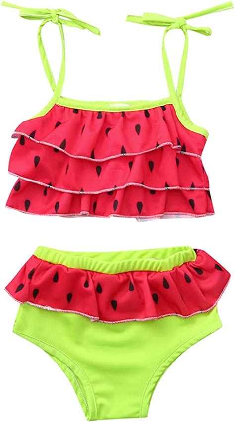 Watermelon Print Swimsuits For Little Girls Baby Kids